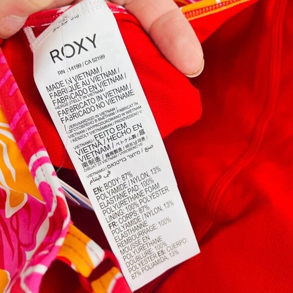 Roxy Juniors Size XL Sea Spray Hibiscus Printed One Piece Swimsuit Red $110 2588 - Picture 7 of 7